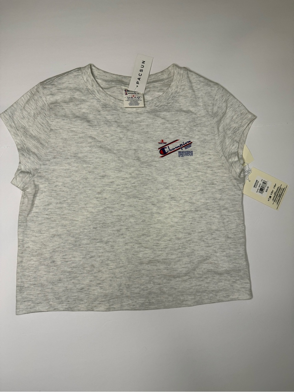 Champion Light Gray Heather Logo Tee - Girls